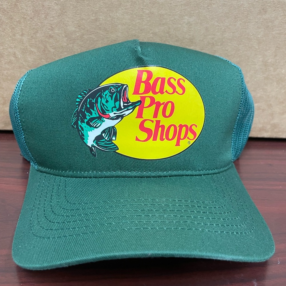 Bass Pro Shops Green Trucker Hat with Yellow Logo